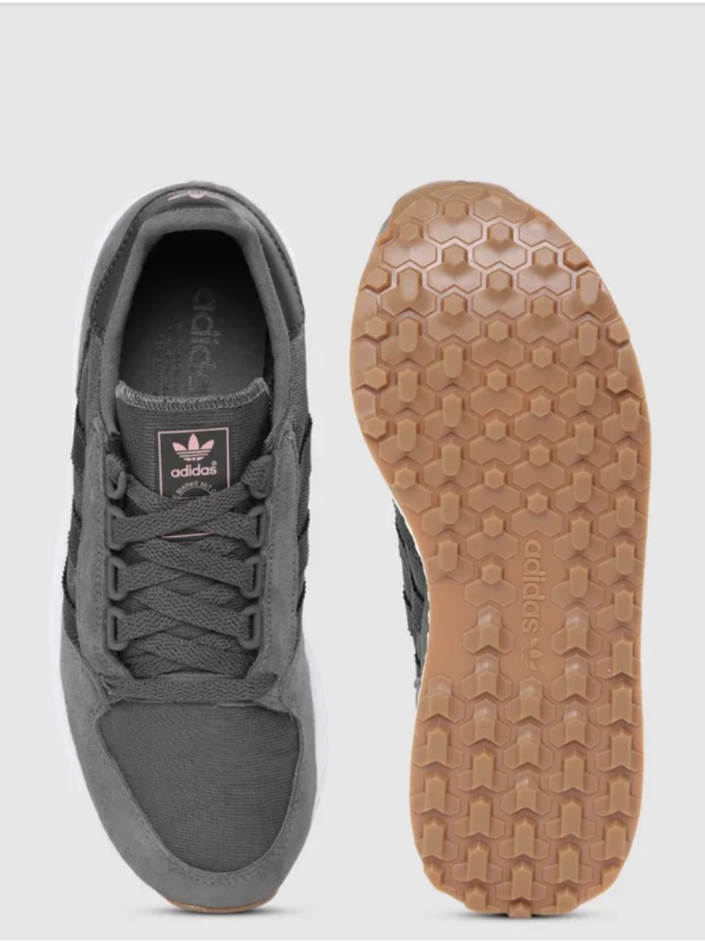 Adidas Originals Forest Grove Sneakers in Charcoal Gray Suede & Mesh
